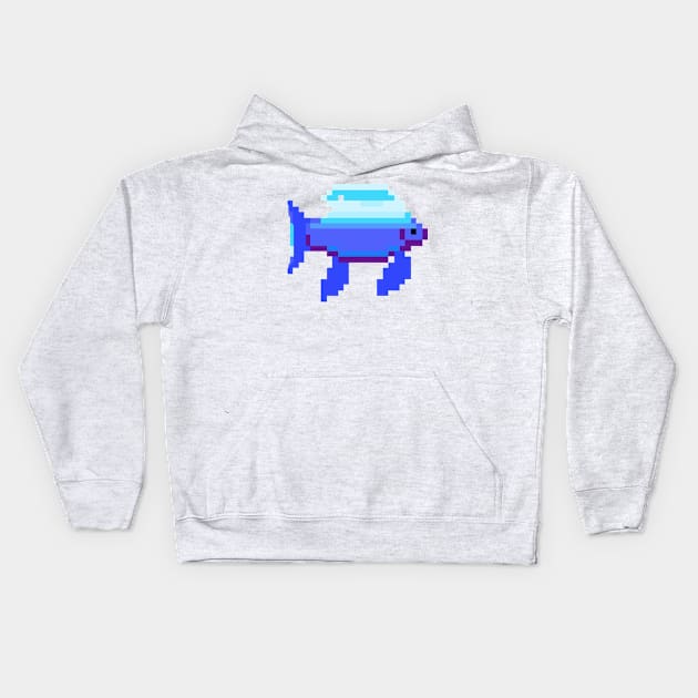 Aquamarine Fish Kids Hoodie by 8BitBiteBot